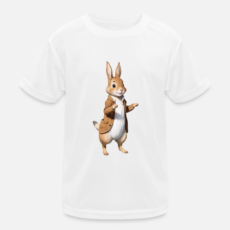 Cute Bunny Brown 2 - Kids Functional T-Shirt - white