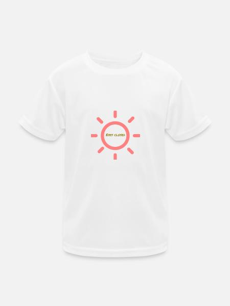 Eyes closed - Kids Functional T-Shirt - white - Front
