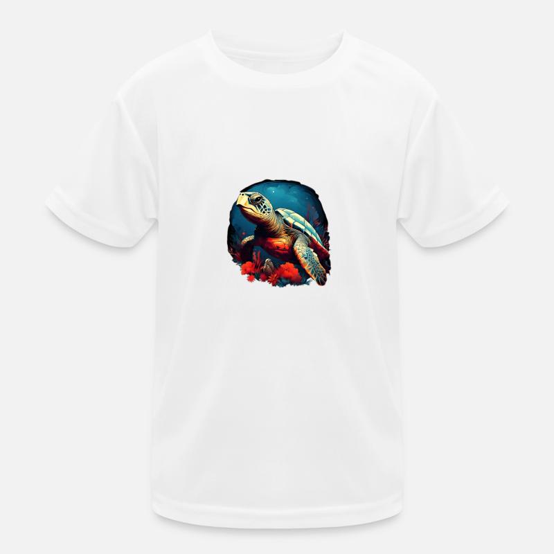 Beautiful turtle - Kids Functional T-Shirt - white