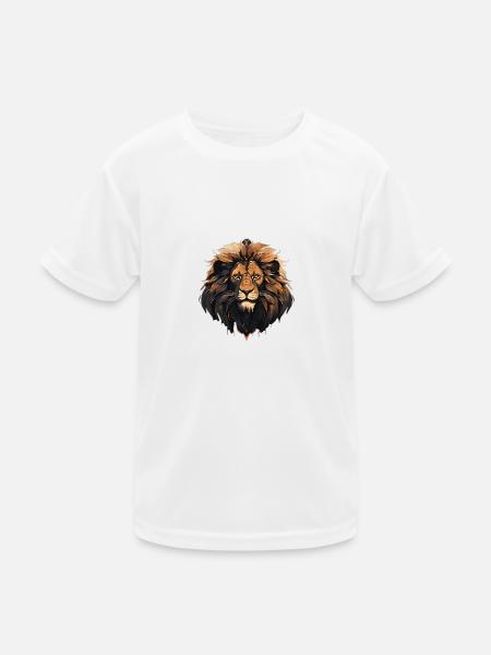 Der König der Tiere, der Löwe - Kinder Funktions-T-Shirt - Weiß