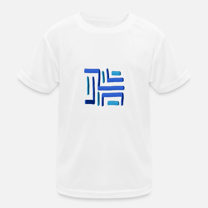 Labyrinthe peinture bleu T-shirt sport Enfant