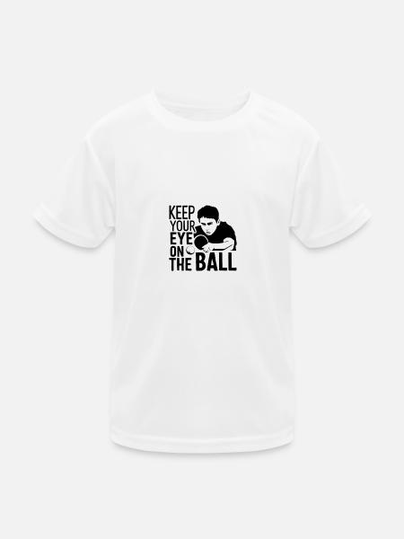 Tischtennisspieler - Kinder Funktions-T-Shirt - Weiß - Vorne