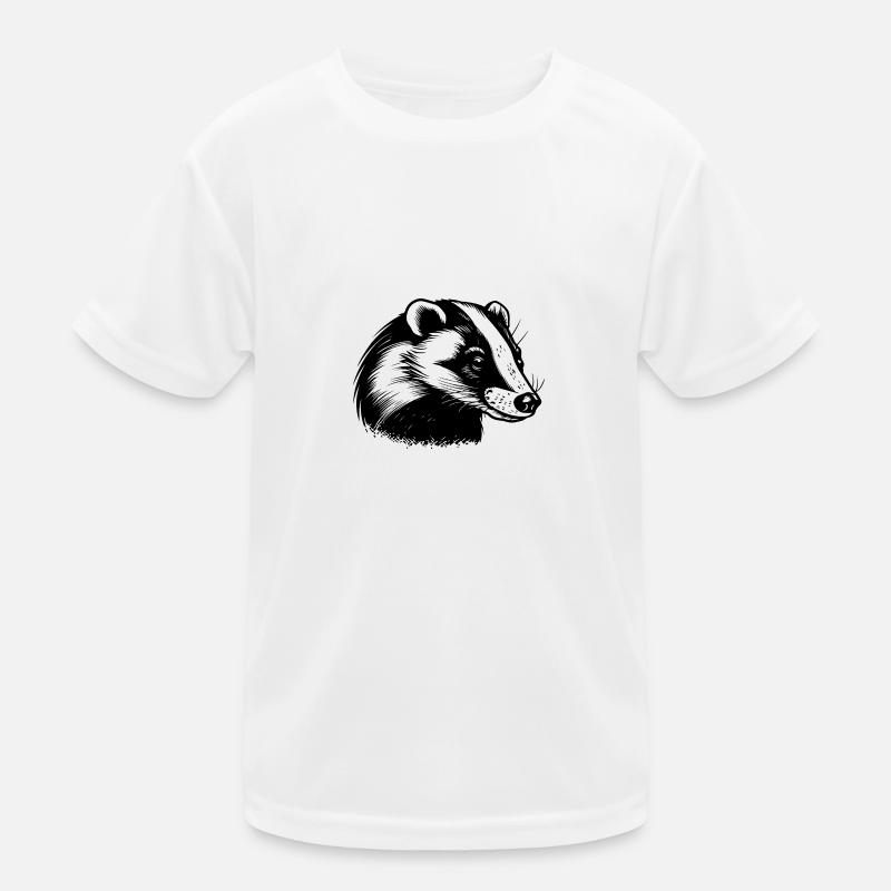 Dachs - Kinder Funktions-T-Shirt - Weiß