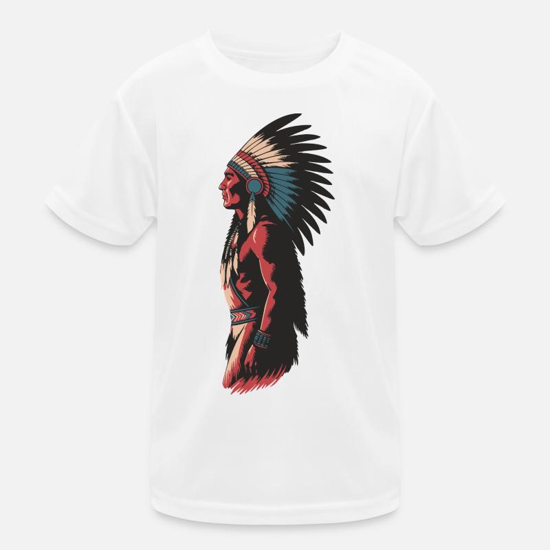 Native Headdress Art Illustration Kids Functional T-Shirt