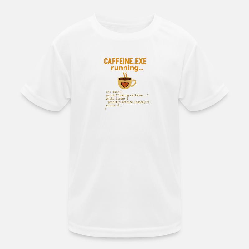 Caffeine.exe running - Kinder Funktions-T-Shirt - Weiß