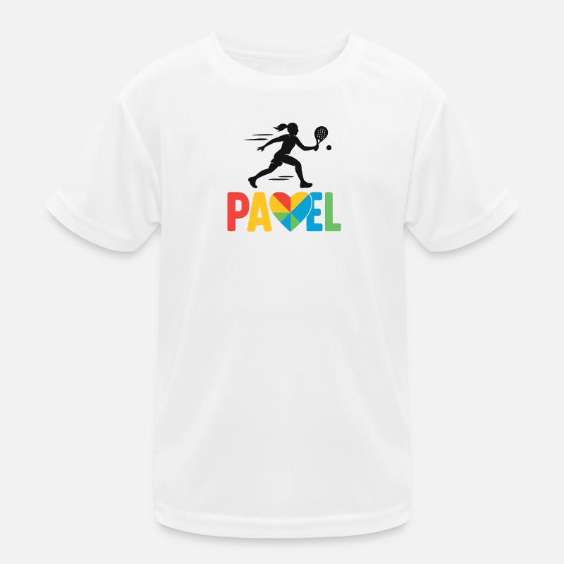 Padel Heart Colors Logo Kids Functional T-Shirt