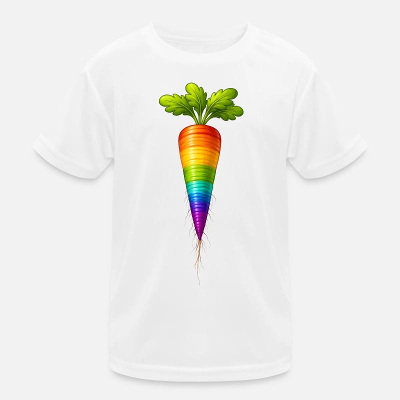 Regenbogen Karotte Buntes Gemüse Design Kinder Funktions-T-Shirt