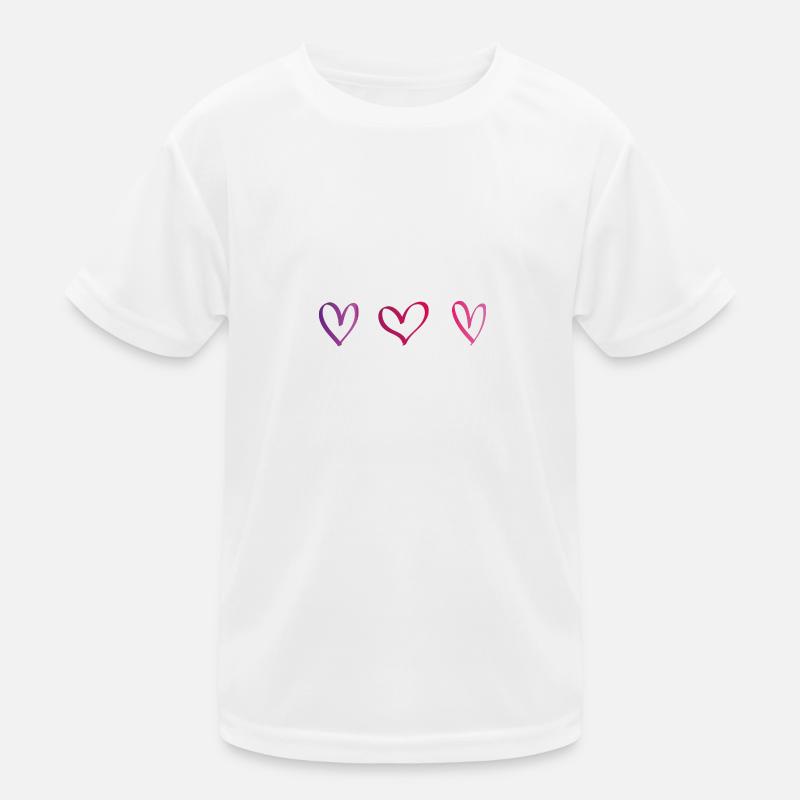 Herzen Pink Lila Geschenk Idee Kinder Funktions-T-Shirt