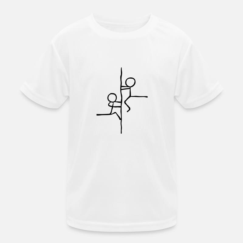 Strichmännchen klettern am Seil Kinder Funktions-T-Shirt