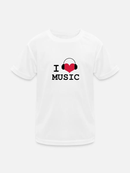 Ich liebe Musik! - Kinder Funktions-T-Shirt - Weiß - Vorne