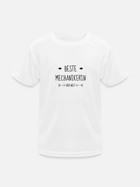 Mechanik / Mechaniker / Auto / Garage - Kinder Funktions-T-Shirt - Weiß - Vorne