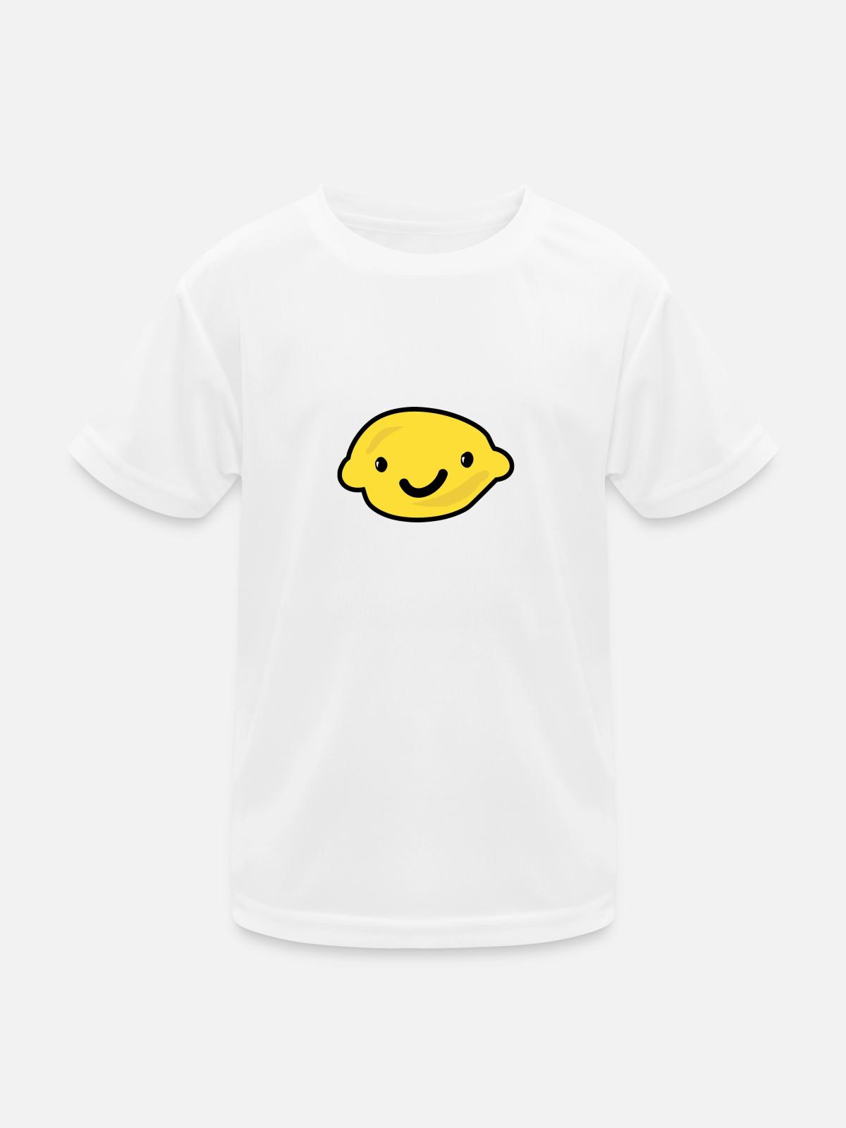 Zitrone - Kinder Funktions-T-Shirt - Weiß - Vorne