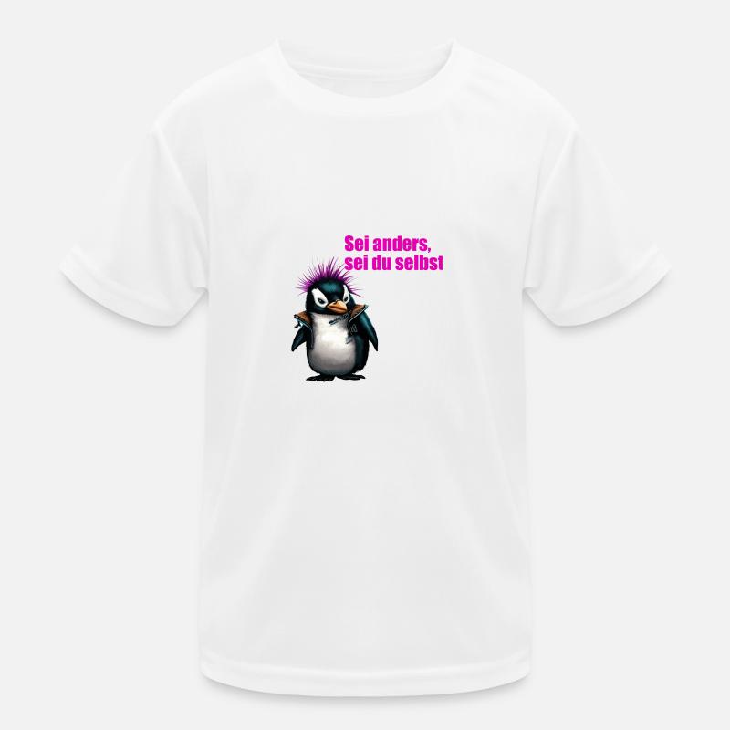 Sei Anders, Sei du Selbst PenguPunk Kinder Funktions-T-Shirt