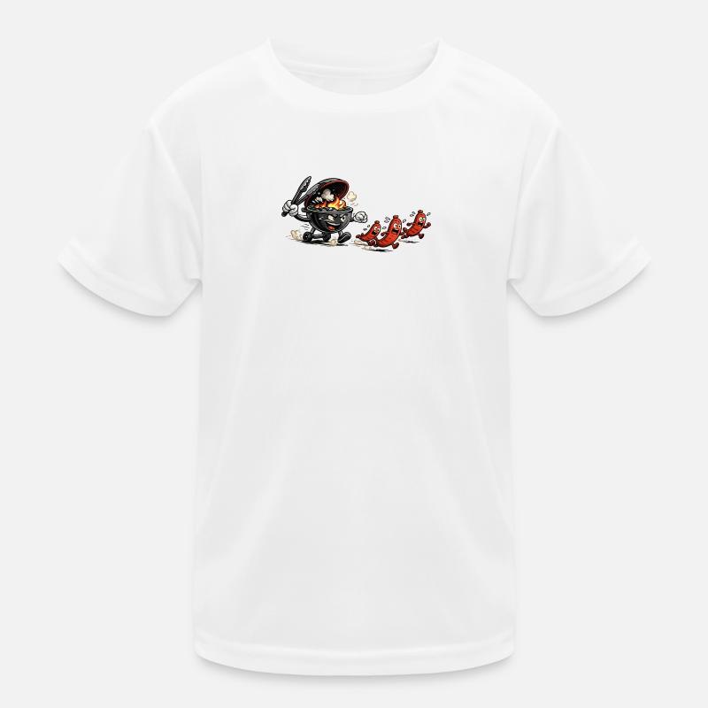 Heißer BBQ Wurstrennen BBQ Kinder Funktions-T-Shirt