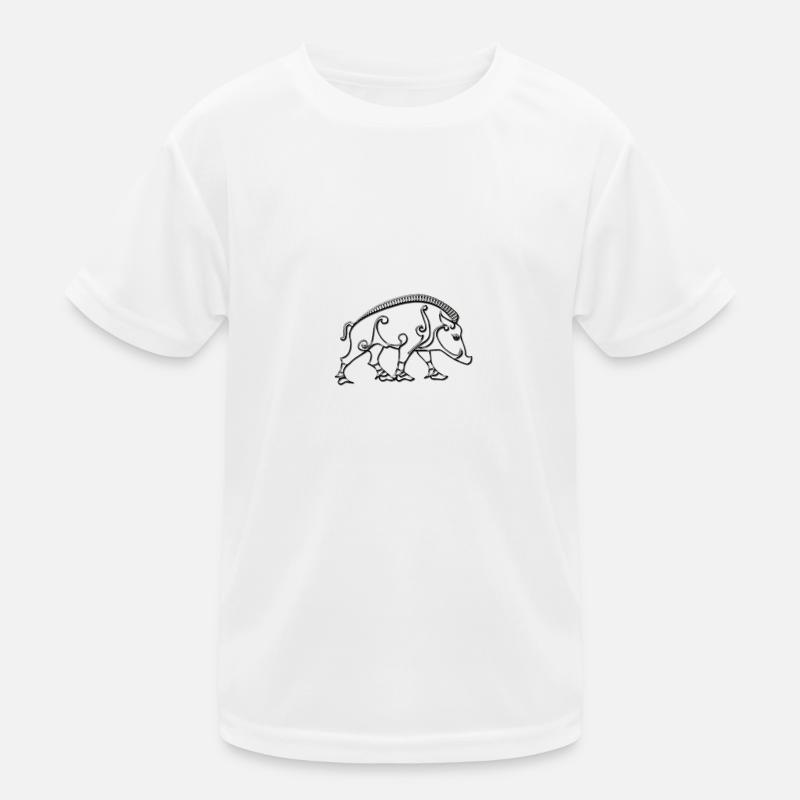 Keltischer Eber - Kinder Funktions-T-Shirt - Weiß