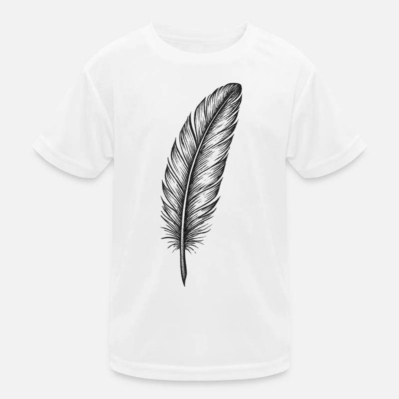 Shimmering Feather in Black Kids Functional T-Shirt