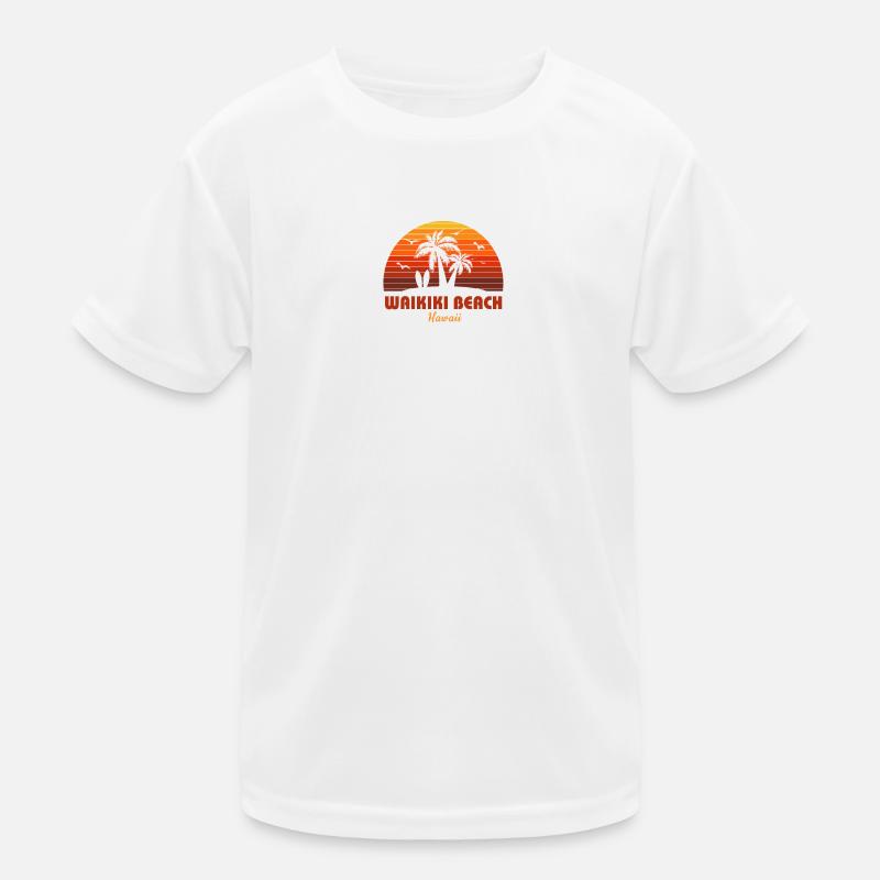 Cool Waikiki Beach Oahu Hawaii Beach Coucher de soleil T-shirt sport Enfant