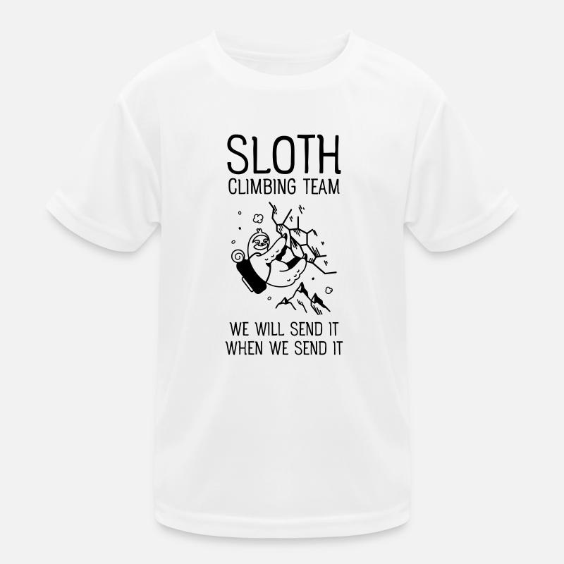 Sloth Climbing Team - Faultier Klettern Berge Kinder Funktions-T-Shirt