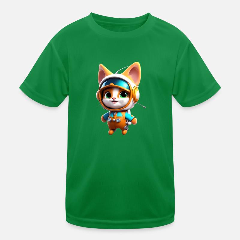 Astronaut Kätzchen Kinder Funktions-T-Shirt
