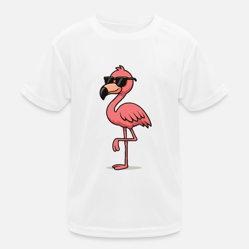 flamingo comic - Kinder Funktions-T-Shirt - Weiß