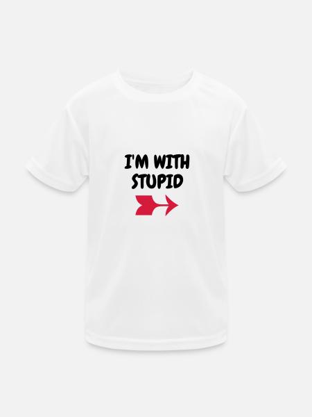 I'm with stupid - Humor - Funny - Joke - Friend - Kids Functional T-Shirt - white - Front