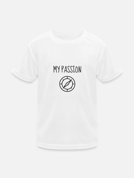 Geocaching / Geocacher / Compass / GPS - Kids Functional T-Shirt - white - Front