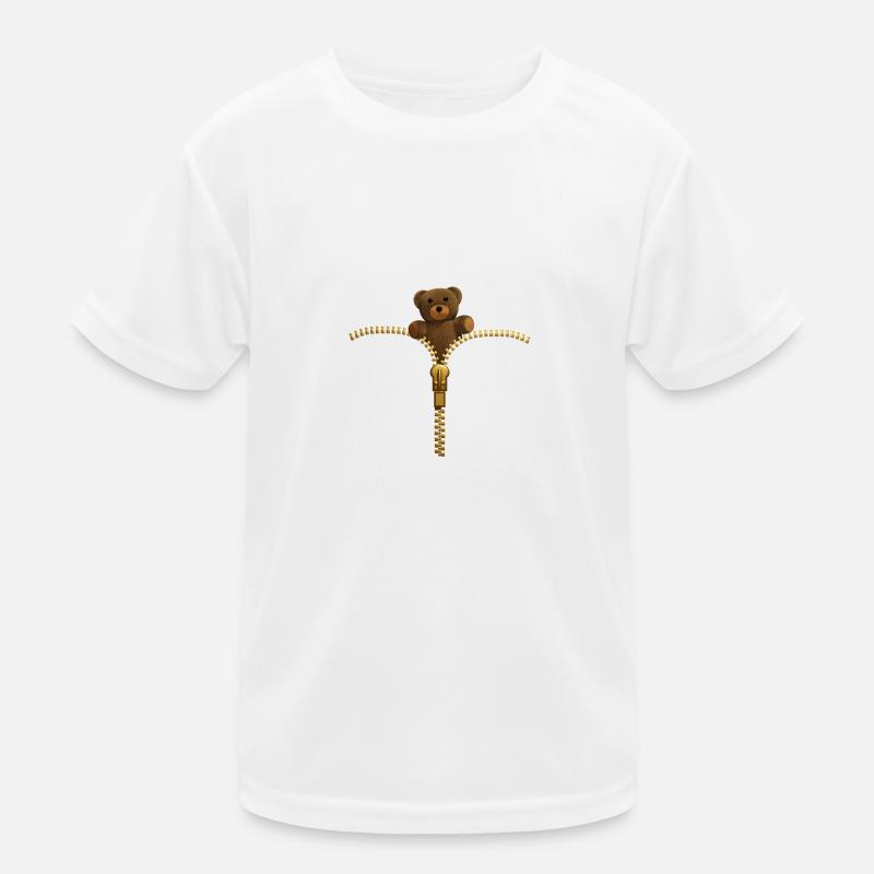 Fermeture éclair avec ours en peluche - Or T-shirt sport Enfant