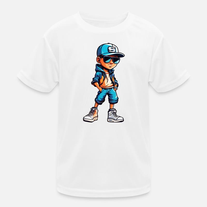 Cool Young Cartoon Boy Kids Functional T-Shirt