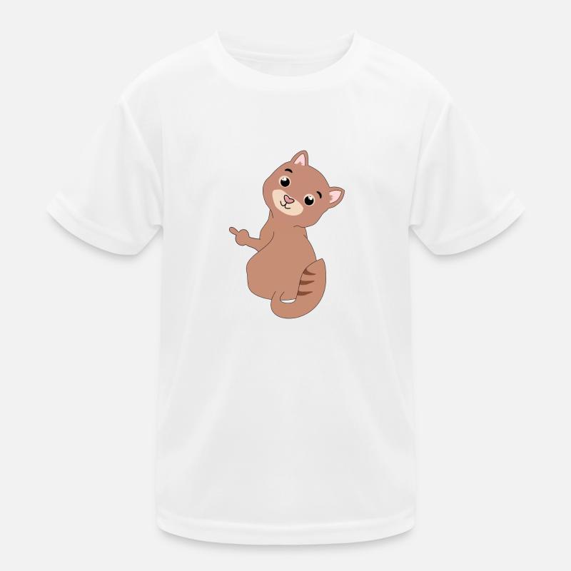 Cat Middle Finger Kids Functional T-Shirt