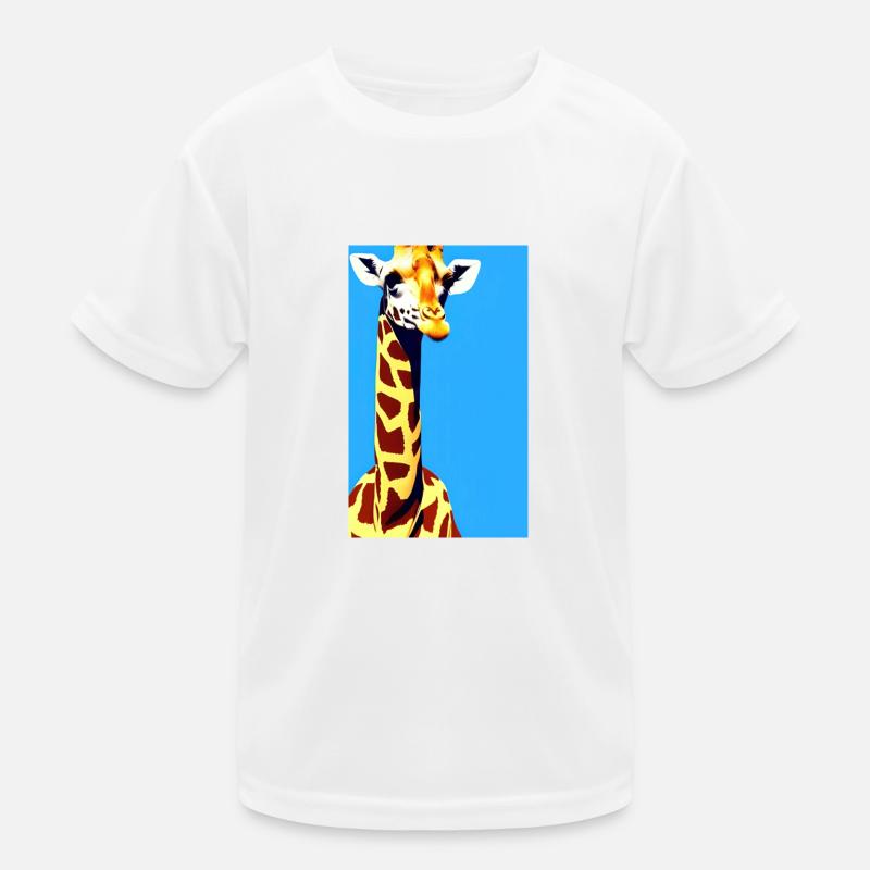 Comic Cartoon Drawing Giraffe Giraffa Kids Functional T-Shirt