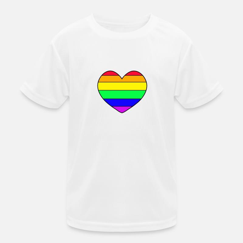 Regenbogen Herz Kinder Funktions-T-Shirt