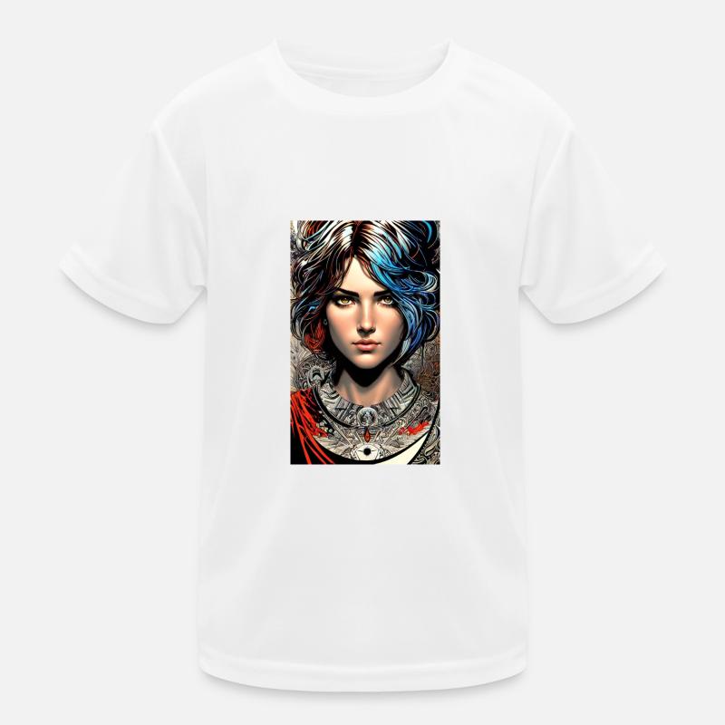 Frau | Gesicht | Mädchen | Anime | mystisch Kinder Funktions-T-Shirt