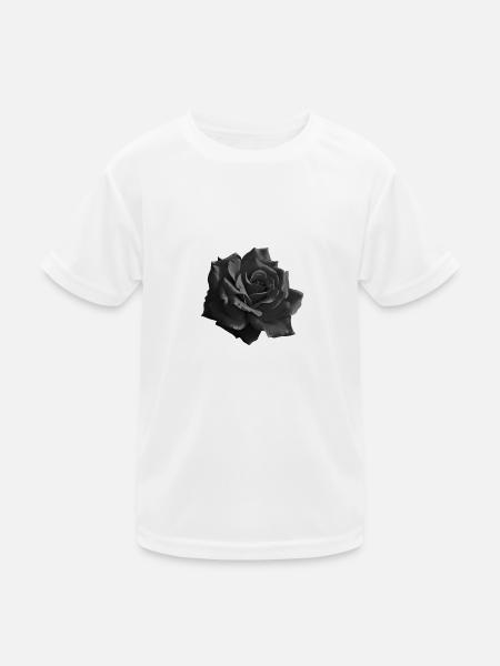 Schwarze Rose - Kinder Funktions-T-Shirt - Weiß - Vorne