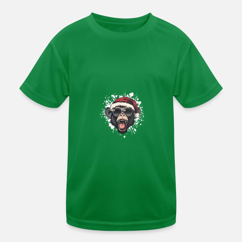 Affe Weihnachten Lustig Kinder Funktions-T-Shirt