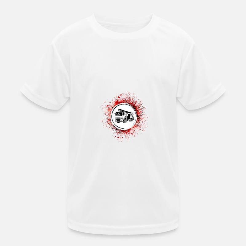 Fire Truck Fire Brigade Kids Functional T-Shirt