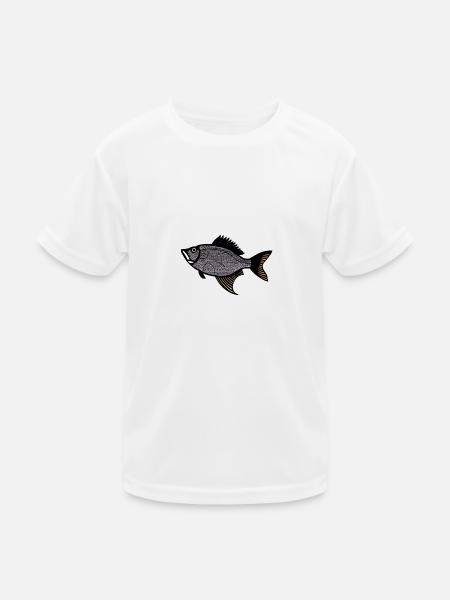 Roter Trommler Fisch (Redfish) - Kinder Funktions-T-Shirt - Weiß