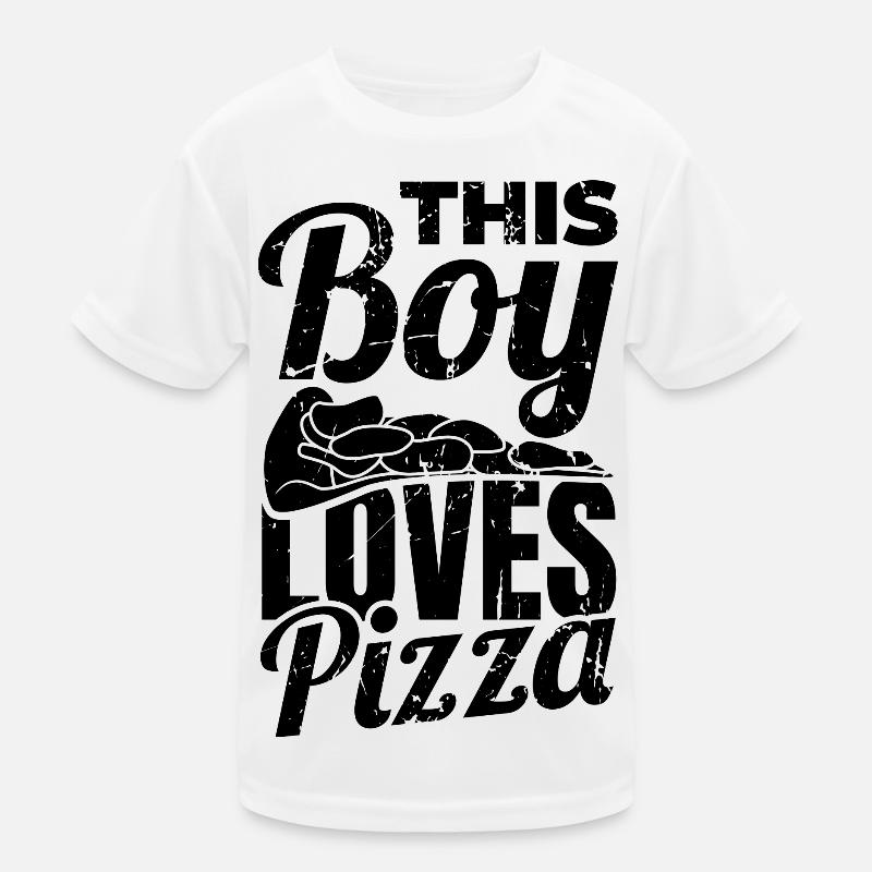 Junge, der Pizza liebt Kinder Funktions-T-Shirt