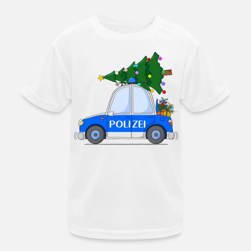 Polizeiauto Weihnachten Kinder Funktions-T-Shirt