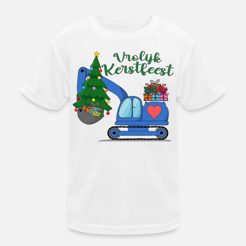 Graafmachine Vrolijk Kerstfeest in blauw Kids Functional T-Shirt