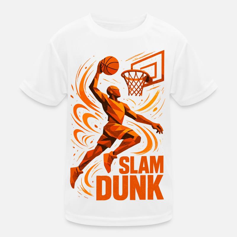 Basketball Slam Dunk Throw Player Dunking Gift Kids Functional T-Shirt