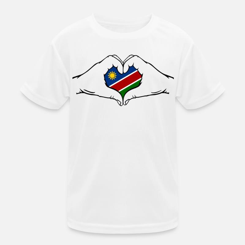 Namibia Flag Heart Shape Kids Functional T-Shirt