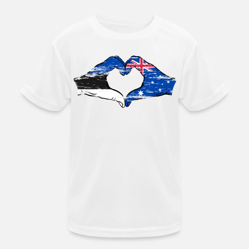 Estland Australien Flagge Herzform used Kinder Funktions-T-Shirt
