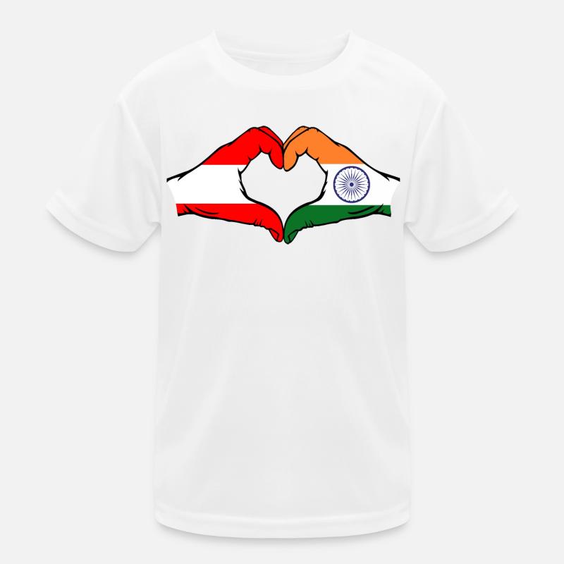 Autriche Inde mains forme de coeur T-shirt sport Enfant