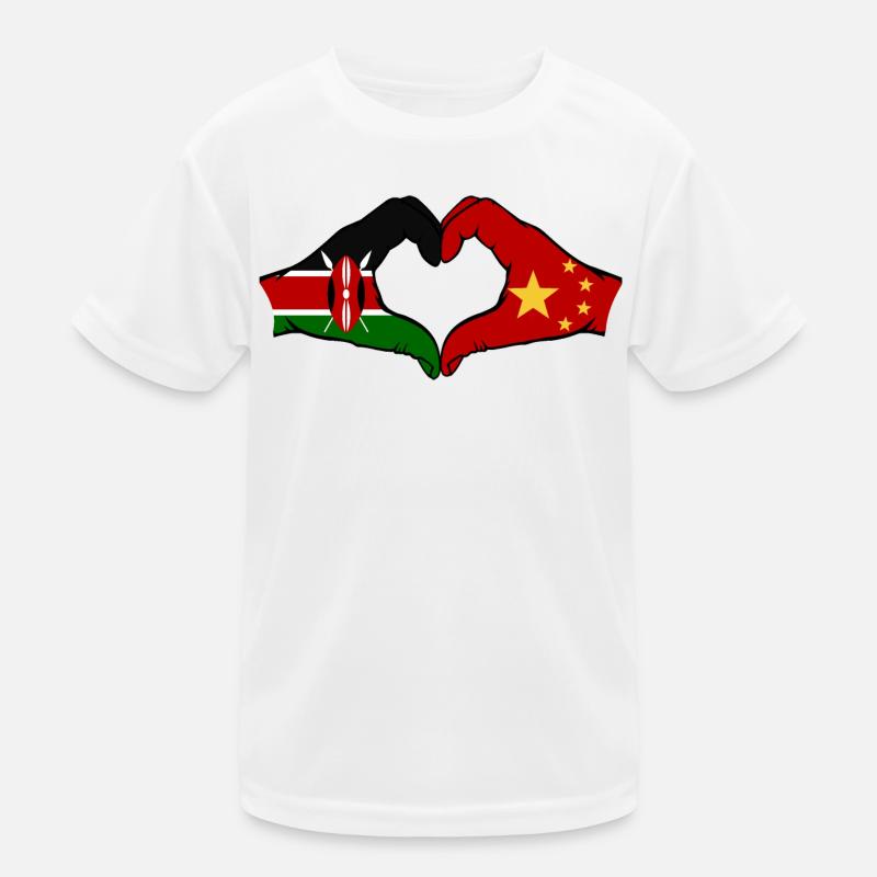 Kenia China Hände Herzform Kinder Funktions-T-Shirt