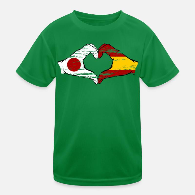 Japan Spanien Hände Herzform used Kinder Funktions-T-Shirt