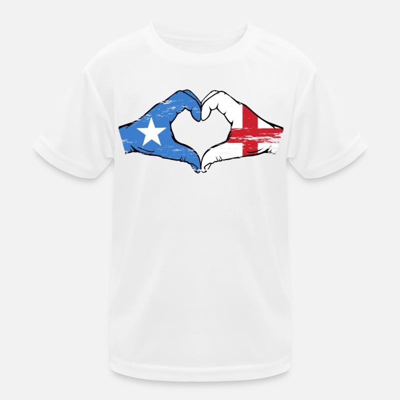 Somalie Angleterre drapeau mains forme de coeur utilisé T-shirt sport Enfant