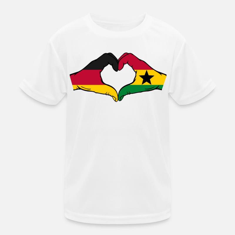 Germany Ghana Flag Hands Heart Shape Kids Functional T-Shirt