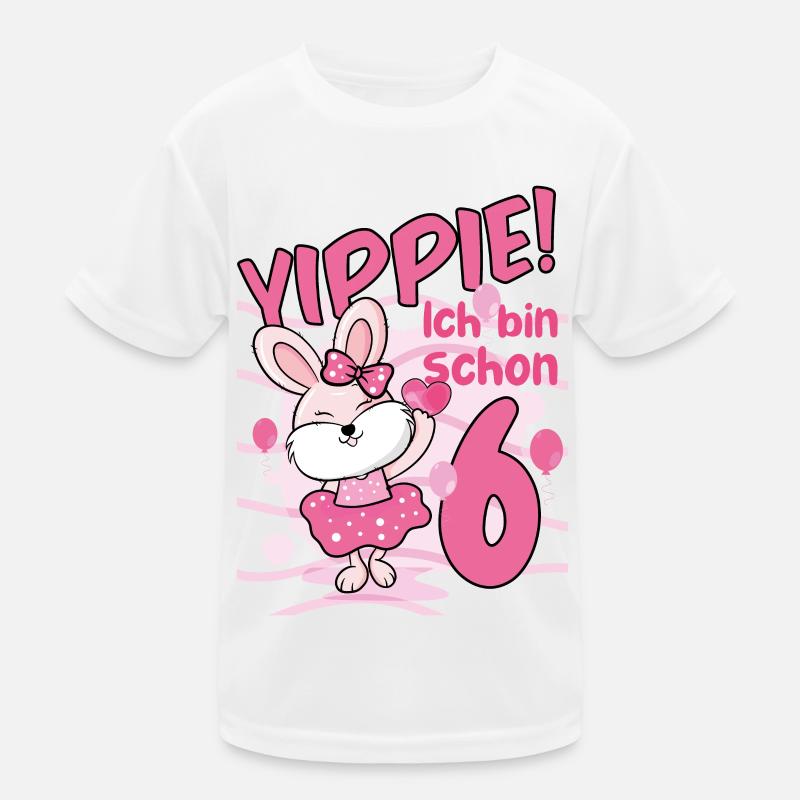 6.GEBURTSTAG KINDERGEBURTSTAG MÄDCHEN HASE Kinder Funktions-T-Shirt