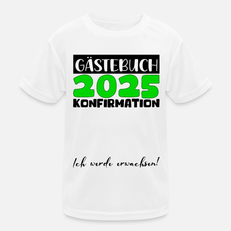 Konfirmation 2025 Gästebuch Deko Mädchen Jungen Kinder Funktions-T-Shirt