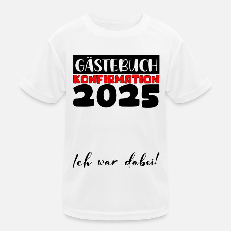 Konfirmation 2025 Gästebuch Deko Mädchen Jungen Kinder Funktions-T-Shirt